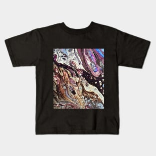 Purple Lava Fluid Art Kids T-Shirt